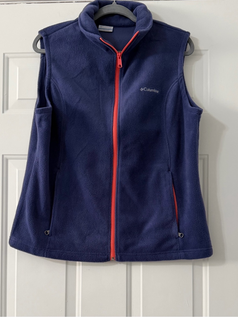 Columbia Kids Navy Fleece Vest with Red Trim